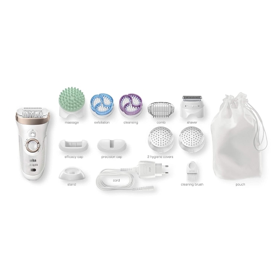 Picture of Braun Silk-épil 9 Epilator with Body Exfoliation Brushes, Shaver head and Deep Massage #9961