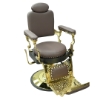 Picture of LEGEND BARBER CHAIR BROWN & GOLD LT857BG